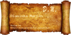Dianiska Martin névjegykártya